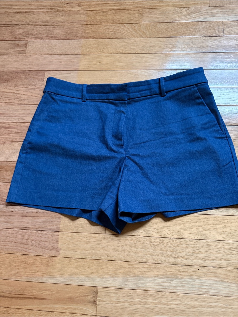 LOFT Navy High-Waist Tailored Shorts